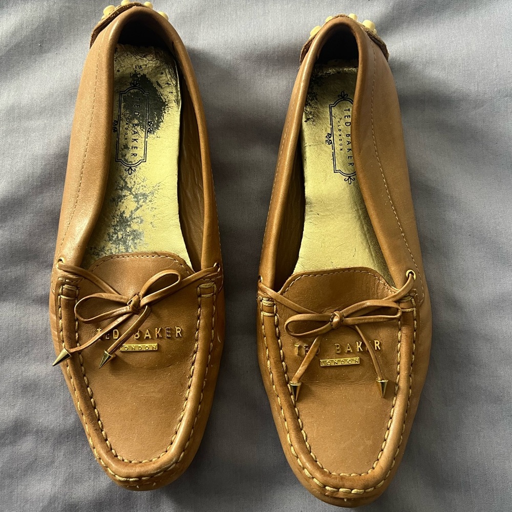 Ted Baker boat shoes, ladies small 8, tan